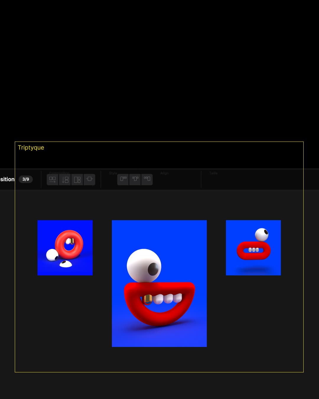 Compositions, votre portfolio est votre musée : pas de mise en forme industrielle