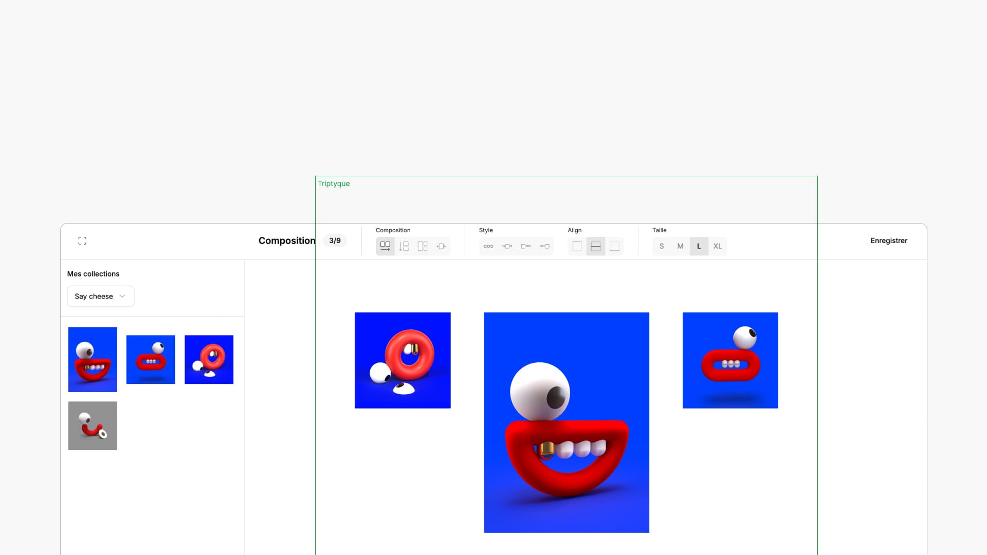 Compositions, votre portfolio est votre musée : pas de mise en forme industrielle
